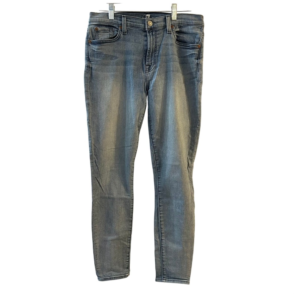 7 For All Mankind‎ Women's Skinny Jeans Light Wash Denim Size 29 Pinhole Flaw